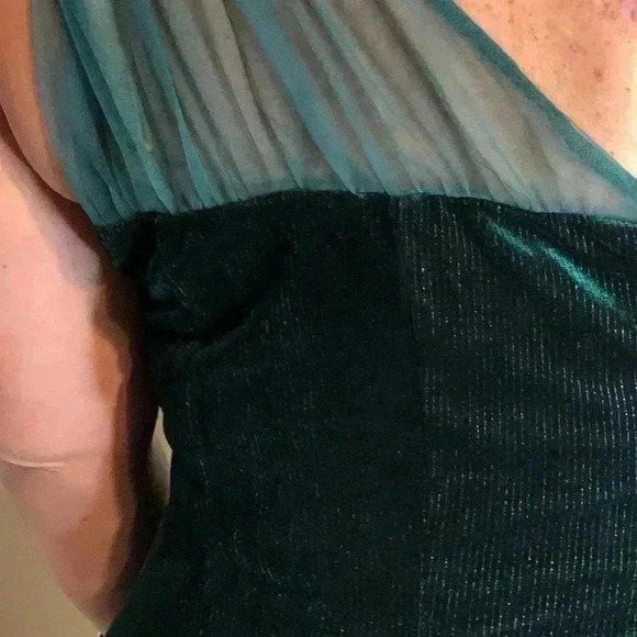 Grace Karin Women Mesh Patchwork Party Dress  Slim High Waist green Party Dress - Picture 5 of 6